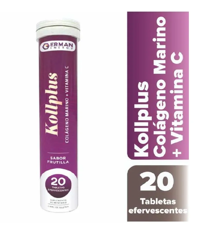[B180275] Energy colágeno hidrolizado + vitamina C frutilla 20 und efervescente - tubo